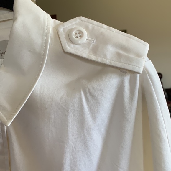 STUNNING White Spiegel Trench Coat Jacket with Belt Size 16P NWOT - Picture 3 of 8